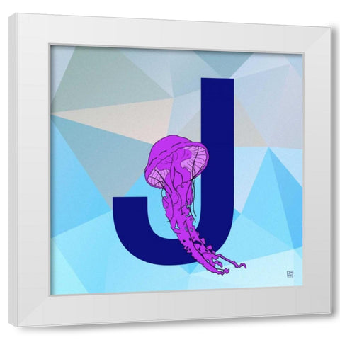 J White Modern Wood Framed Art Print by Perrenoud, Aubree