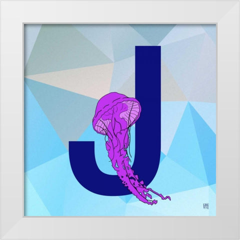 J White Modern Wood Framed Art Print by Perrenoud, Aubree