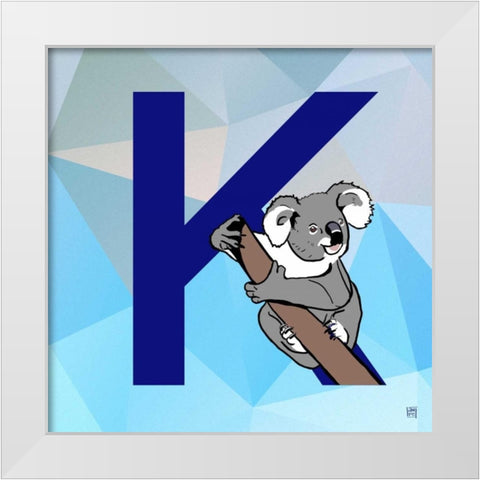 K  White Modern Wood Framed Art Print by Perrenoud, Aubree