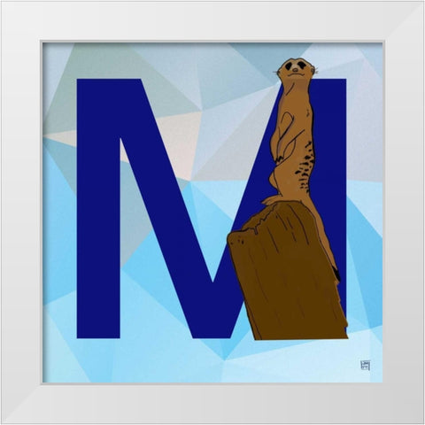 M White Modern Wood Framed Art Print by Perrenoud, Aubree