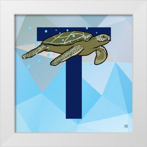 T White Modern Wood Framed Art Print by Perrenoud, Aubree