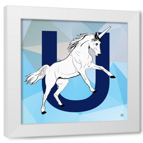 U  White Modern Wood Framed Art Print by Perrenoud, Aubree