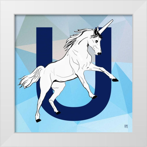 U  White Modern Wood Framed Art Print by Perrenoud, Aubree