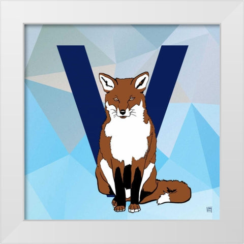 V  White Modern Wood Framed Art Print by Perrenoud, Aubree