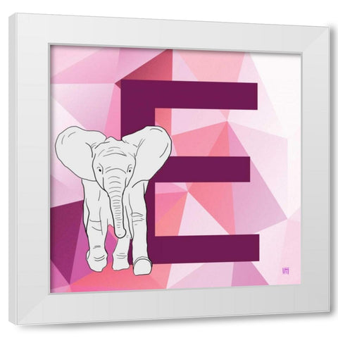 E White Modern Wood Framed Art Print by Perrenoud, Aubree