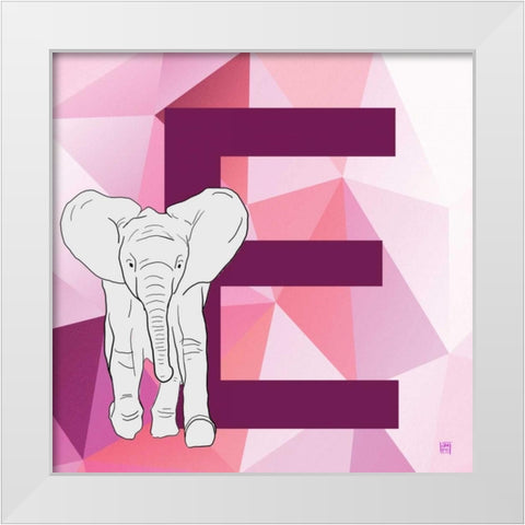 E White Modern Wood Framed Art Print by Perrenoud, Aubree