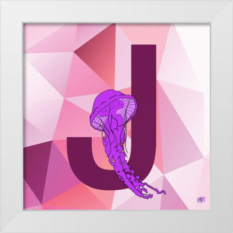 J White Modern Wood Framed Art Print by Perrenoud, Aubree