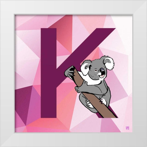 K White Modern Wood Framed Art Print by Perrenoud, Aubree