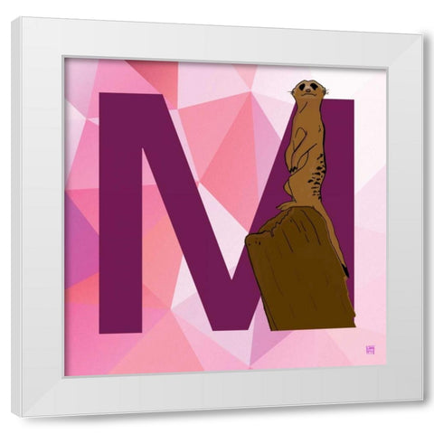 M White Modern Wood Framed Art Print by Perrenoud, Aubree