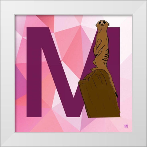 M White Modern Wood Framed Art Print by Perrenoud, Aubree