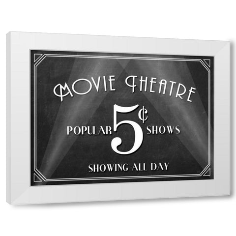 Movie Theatre White Modern Wood Framed Art Print by Perrenoud, Aubree