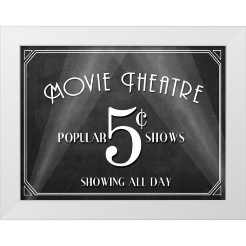 Movie Theatre White Modern Wood Framed Art Print by Perrenoud, Aubree