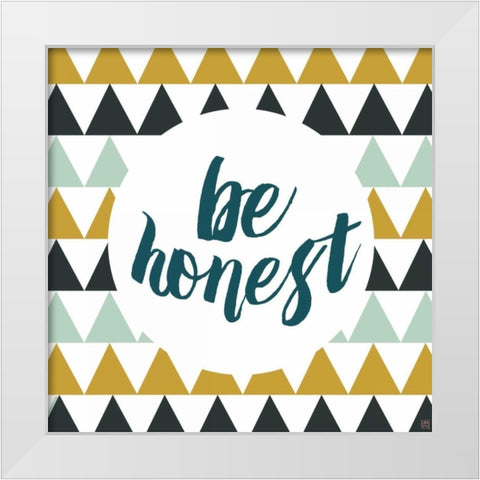 Be Honest White Modern Wood Framed Art Print by Perrenoud, Aubree