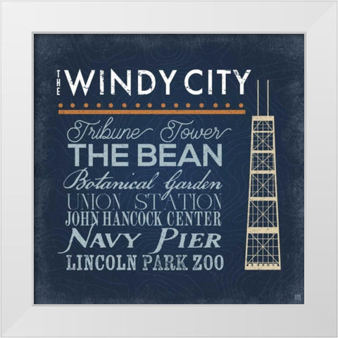 Windy City White Modern Wood Framed Art Print by Perrenoud, Aubree