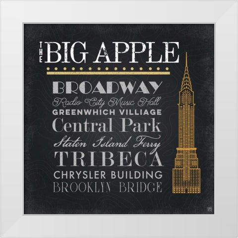 The Big Apple White Modern Wood Framed Art Print by Perrenoud, Aubree