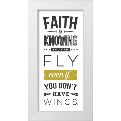 Faith - White White Modern Wood Framed Art Print by Perrenoud, Aubree