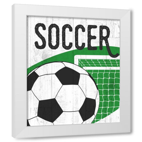 Soccer White Modern Wood Framed Art Print by Perrenoud, Aubree