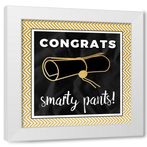Smarty Pants in Gold White Modern Wood Framed Art Print by Perrenoud, Aubree
