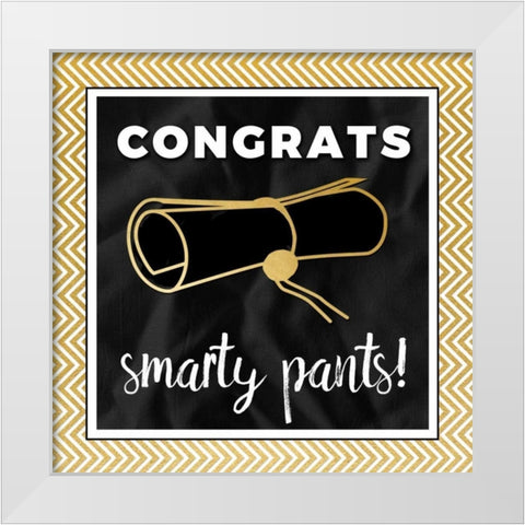 Smarty Pants in Gold White Modern Wood Framed Art Print by Perrenoud, Aubree