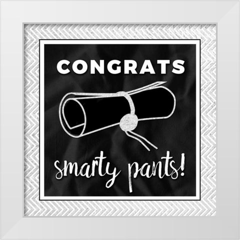 Smarty Pants Silver White Modern Wood Framed Art Print by Perrenoud, Aubree