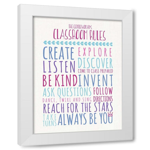 Gentlewomans Classroom Rules White Modern Wood Framed Art Print by Perrenoud, Aubree
