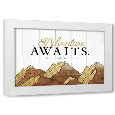 Adventure Awaits White Modern Wood Framed Art Print by Perrenoud, Aubree