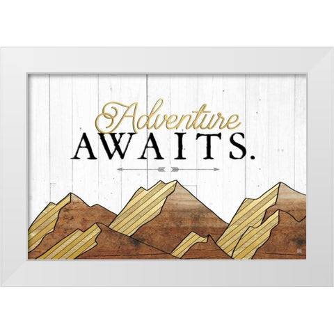 Adventure Awaits White Modern Wood Framed Art Print by Perrenoud, Aubree