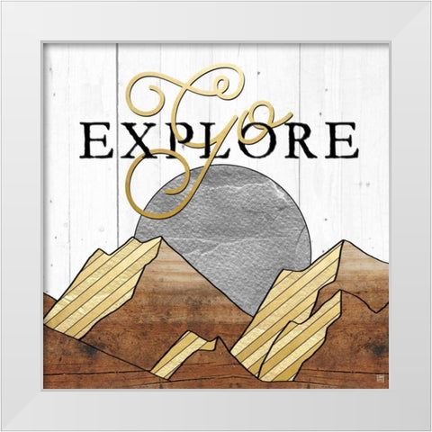 Go Explore White Modern Wood Framed Art Print by Perrenoud, Aubree