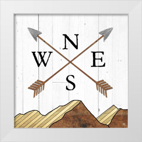 Compass White Modern Wood Framed Art Print by Perrenoud, Aubree