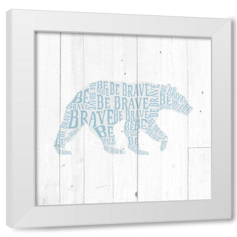 Bear Shiplap White Modern Wood Framed Art Print by Perrenoud, Aubree