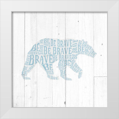 Bear Shiplap White Modern Wood Framed Art Print by Perrenoud, Aubree