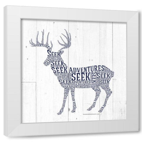 Deer Shiplap White Modern Wood Framed Art Print by Perrenoud, Aubree