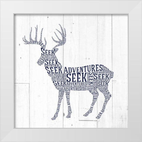 Deer Shiplap White Modern Wood Framed Art Print by Perrenoud, Aubree