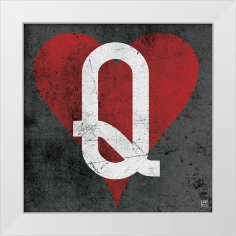 Queen of Hearts Gray White Modern Wood Framed Art Print by Perrenoud, Aubree