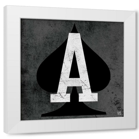 Ace of Spades Gray White Modern Wood Framed Art Print by Perrenoud, Aubree
