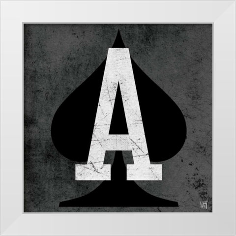 Ace of Spades Gray White Modern Wood Framed Art Print by Perrenoud, Aubree