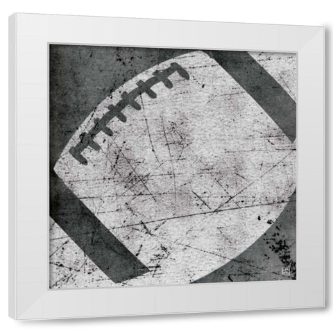 Football White Modern Wood Framed Art Print by Perrenoud, Aubree