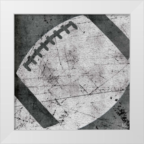 Football White Modern Wood Framed Art Print by Perrenoud, Aubree