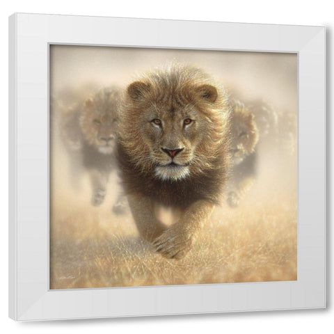 Eat My Dust White Modern Wood Framed Art Print by Bogle, Collin