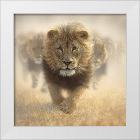 Eat My Dust White Modern Wood Framed Art Print by Bogle, Collin