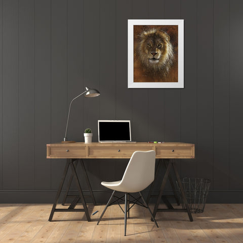 Face Off White Modern Wood Framed Art Print by Bogle, Collin