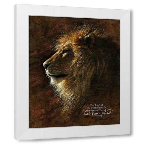 His Majesty - Revelations Verse White Modern Wood Framed Art Print by Bogle, Collin