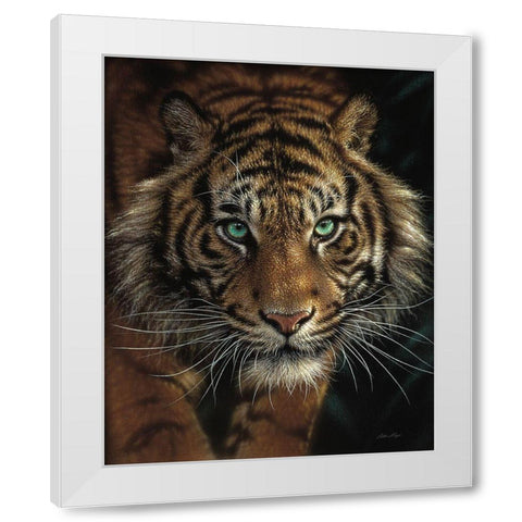 Eye of the Tiger White Modern Wood Framed Art Print by Bogle, Collin