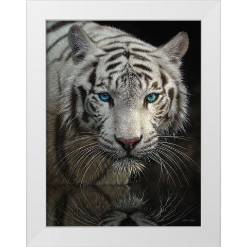 White Tiger - Into the Light White Modern Wood Framed Art Print by Bogle, Collin