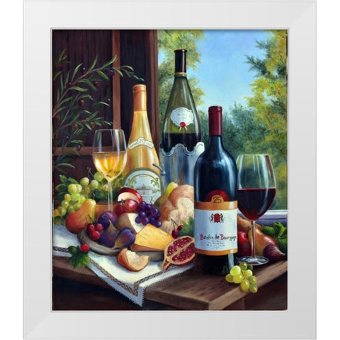 Still Life with Wines White Modern Wood Framed Art Print by Felisky, Barbara