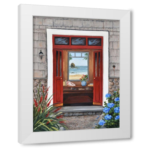 Beach House Entry White Modern Wood Framed Art Print by Felisky, Barbara