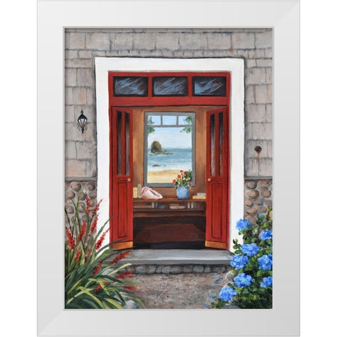 Beach House Entry White Modern Wood Framed Art Print by Felisky, Barbara