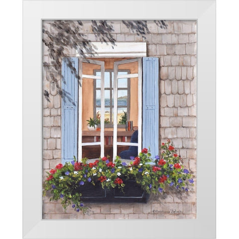 Beach House Window White Modern Wood Framed Art Print by Felisky, Barbara