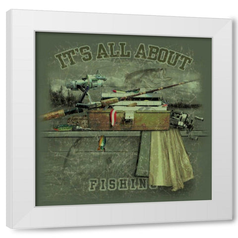 Freshwater Fishing White Modern Wood Framed Art Print by Baldwin, Jim