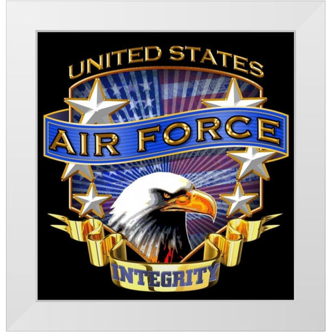Air Force White Modern Wood Framed Art Print by Baldwin, Jim